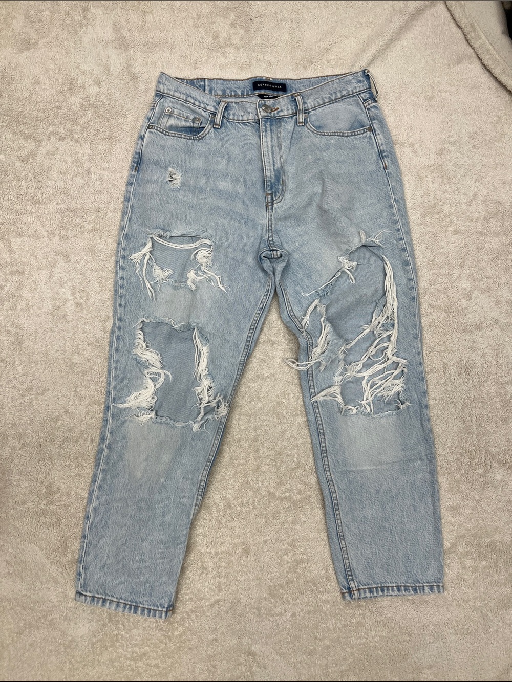 Aeropostale Light Blue Distressed Relaxed Women's Jeans